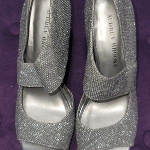 Audrey Brooke Silver Sparkle heels